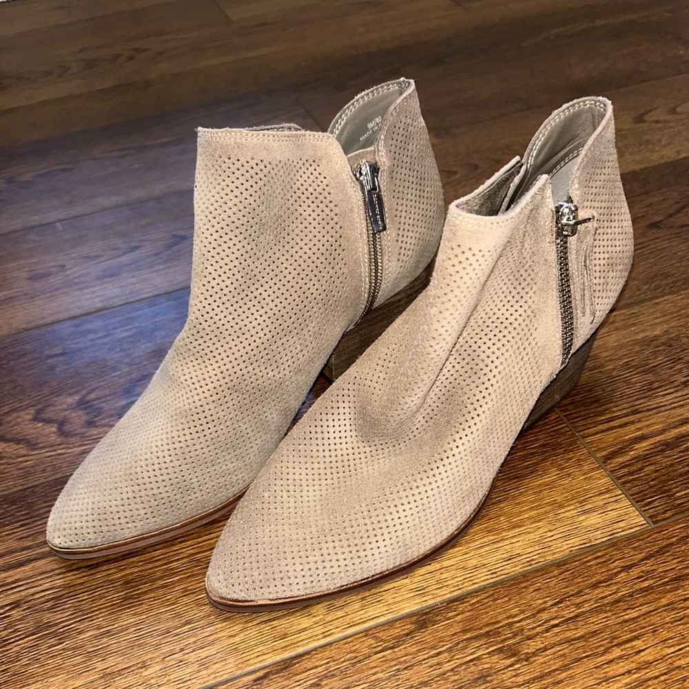 Vince Camuto perforated suede booties